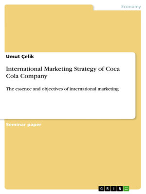cover image of International Marketing Strategy of Coca Cola Company